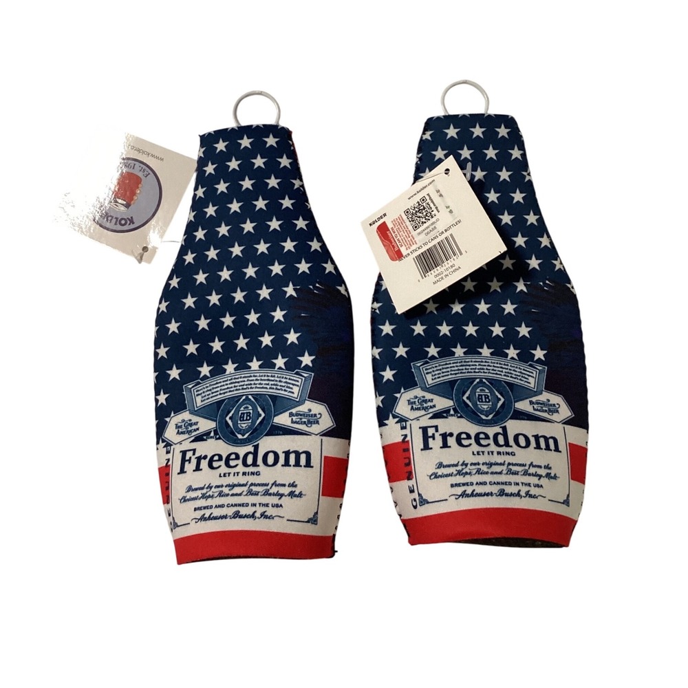 Budweiser‎ Freedom Beer Bottle Kolder Holders Cooler Sleeves 2 Patriotic